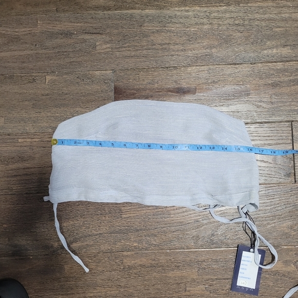 La Seta by Asya Linen Blend Crop Top  back Tie Sz Small - Picture 4 of 12